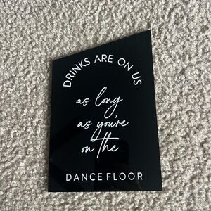 Amazon Black and White Dance Floor sign